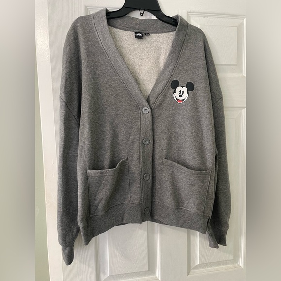 Disney Sweaters - Mickey Mouse Disney Gray Cardigan with Character Design